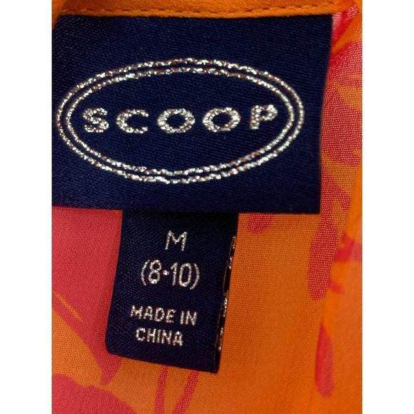 Scoop NYC chiffon top size M 1743 short sleeve Tie neck Lined NWT - Picture 6 of 10